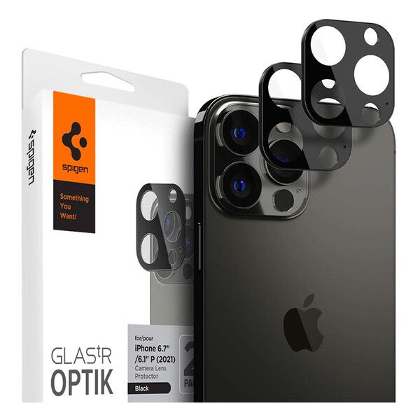 Защитное стекло на камеру Spigen Optik Lens Protector Black для iPhone 13 Pro | 13 Pro Max (2 шт.)