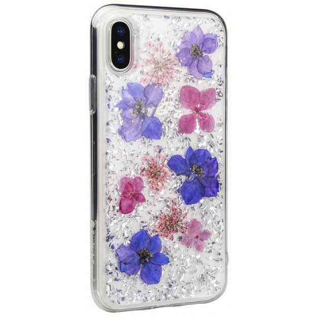 Купить Чехол SwitchEasy Flash Violet прозрачный с цветами для iPhone X/XS по лучшей цене в Украине 🔔 ,  наш интернет - магазин гарантирует качество и быструю доставку вашего заказа 🚀