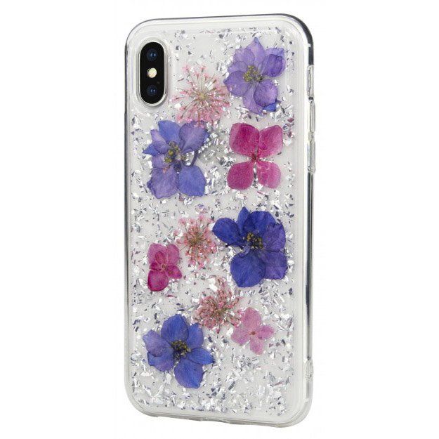 Купить Чехол SwitchEasy Flash Violet прозрачный с цветами для iPhone X/XS по лучшей цене в Украине 🔔 ,  наш интернет - магазин гарантирует качество и быструю доставку вашего заказа 🚀