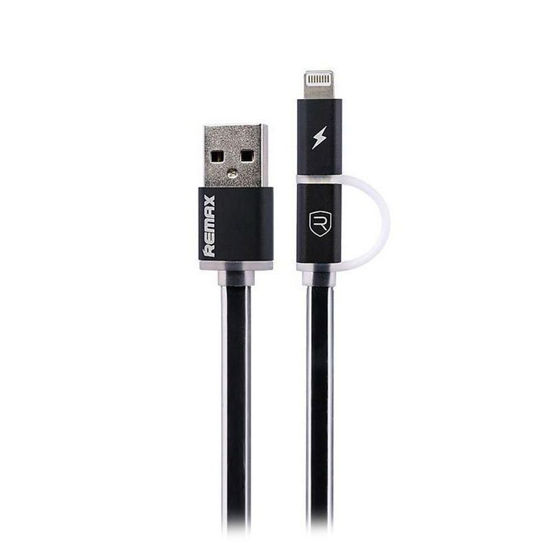 Купити Кабель 2-in-1 Remax Aurora RC-020t Micro-USB+ Lightning Black за найкращою ціною в Україні 🔔, наш інтернет - магазин гарантує якість і швидку доставку вашого замовлення 🚀
