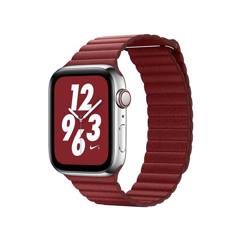 Купить Ремешок Coteetci W7 Leather Magnet Band красный для Apple Watch 38mm/40mm по лучшей цене в Украине 🔔 ,  наш интернет - магазин гарантирует качество и быструю доставку вашего заказа 🚀