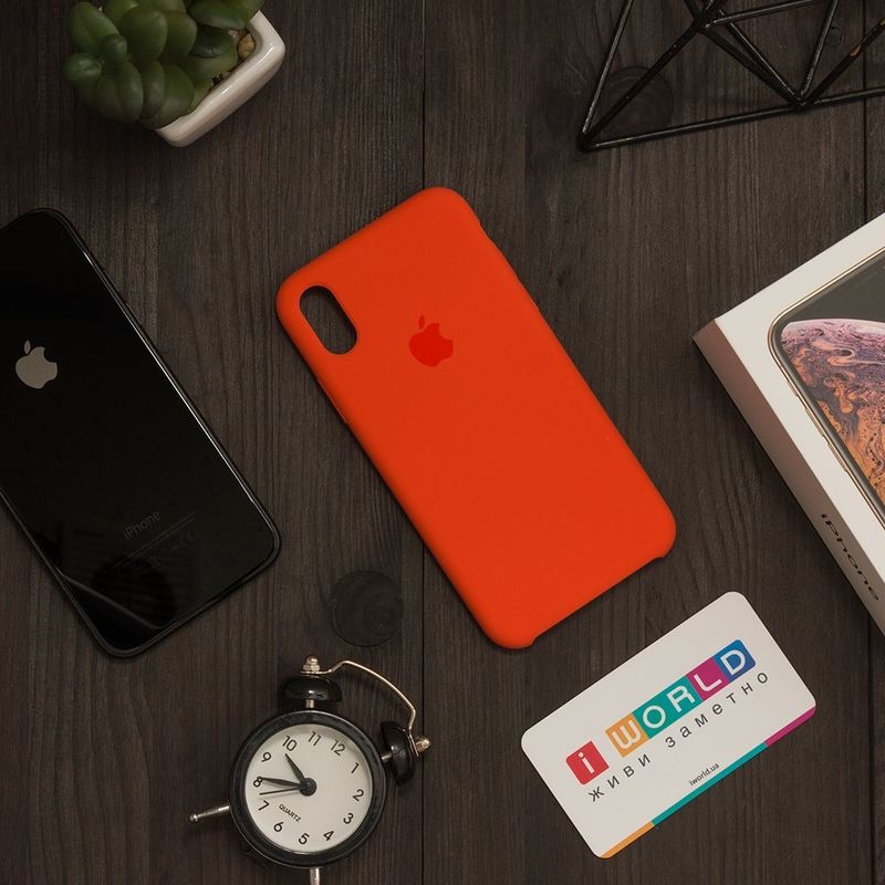 Купить Силиконовый чехол оранжевый для iPhone X по лучшей цене в Украине 🔔 ,  наш интернет - магазин гарантирует качество и быструю доставку вашего заказа 🚀