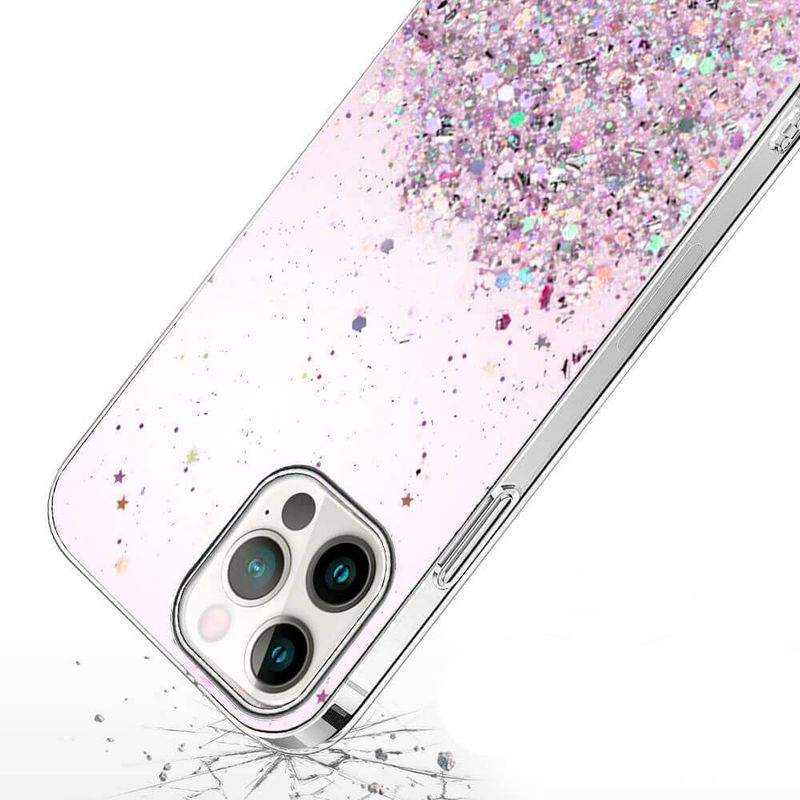 Силиконовый чехол с блестками iLoungeMax Glitter Silicone Case Purple для iPhone 13 Pro