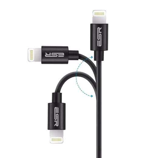 Купить Зарядний кабель ESR USB Type-A to Lightning MFi Black 1.2 m для iPhone по лучшей цене в Украине 🔔 ,  наш интернет - магазин гарантирует качество и быструю доставку вашего заказа 🚀