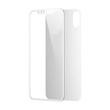 Купить Переднее + заднее защитное стекло Baseus Glass Film Set White для iPhone X | XS по лучшей цене в Украине 🔔 ,  наш интернет - магазин гарантирует качество и быструю доставку вашего заказа 🚀