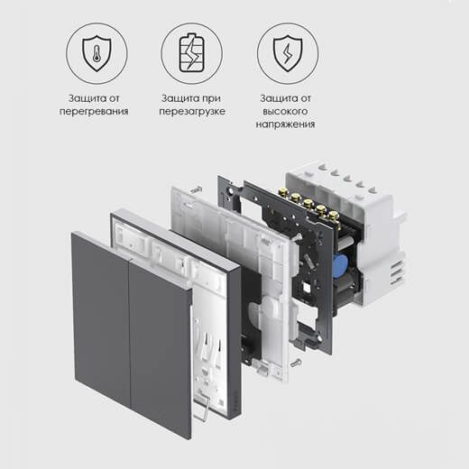 Купить Умный настенный выключатель Xiaomi Aqara Smart Wall Switch H1 Pro Two Gang (двойной с нулевой линией) Apple HomeKit по лучшей цене в Украине 🔔 ,  наш интернет - магазин гарантирует качество и быструю доставку вашего заказа 🚀