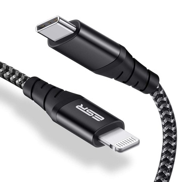 Купити Кабель ESR USB-C to Lightning PD MFI 1m Black для зарядки і синхронізації iPhone | iPad за найкращою ціною в Україні 🔔, наш інтернет - магазин гарантує якість і швидку доставку вашого замовлення 🚀
