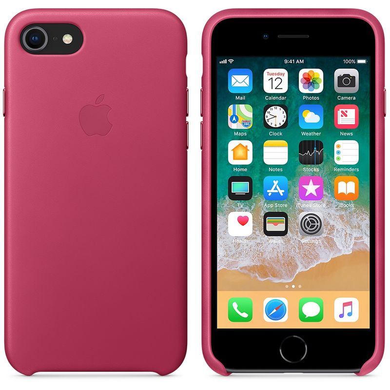 Купить Кожаный чехол Apple Leather Case Pink Fuchsia (MQHG2) для iPhone 7 | 8 | SE 2020 по лучшей цене в Украине 🔔 ,  наш интернет - магазин гарантирует качество и быструю доставку вашего заказа 🚀