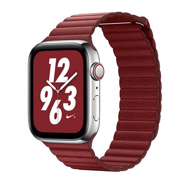 Купить Ремешок Coteetci W7 Leather Magnet Band красный для Apple Watch 42mm/44mm по лучшей цене в Украине 🔔 ,  наш интернет - магазин гарантирует качество и быструю доставку вашего заказа 🚀