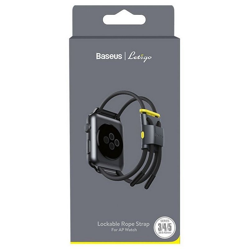 Купити Ремінець Baseus let's Go Cord Watch Strap сірий + жовтий для Apple Watch Series 3/4/5 38mm/40mm за найкращою ціною в Україні 🔔, наш інтернет - магазин гарантує якість і швидку доставку вашого замовлення 🚀