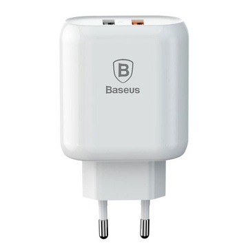 Купить Сетевое зарядное устройство Baseus Bojure 2-USB, QC, 23W белый по лучшей цене в Украине 🔔 ,  наш интернет - магазин гарантирует качество и быструю доставку вашего заказа 🚀