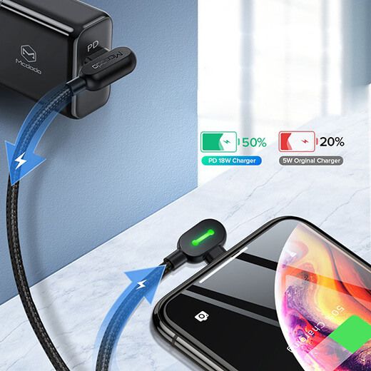 Купить Зарядный кабель для iPhone Mcdodo PD Fast Charging USB-C to Lightning LED-индикацией 1.2m по лучшей цене в Украине 🔔 ,  наш интернет - магазин гарантирует качество и быструю доставку вашего заказа 🚀