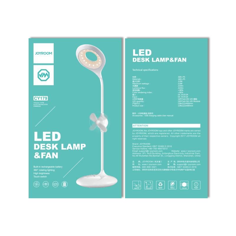 Купить Лампа JOYROOM CY179 LED desk lamp & fans White по лучшей цене в Украине 🔔 ,  наш интернет - магазин гарантирует качество и быструю доставку вашего заказа 🚀