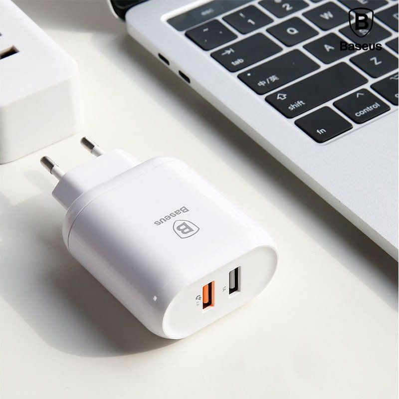 Купити Мережевий зарядний пристрій Baseus Bojure 2-USB, QC, 23W білий за найкращою ціною в Україні 🔔, наш інтернет - магазин гарантує якість і швидку доставку вашого замовлення 🚀