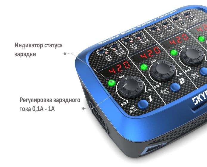 Купити Зарядний пристрій SkyRC Quattro Micro з/БП кватро для 1S Li-Pol акумуляторів (SK-100079) за найкращою ціною в Україні 🔔, наш інтернет - магазин гарантує якість і швидку доставку вашого замовлення 🚀
