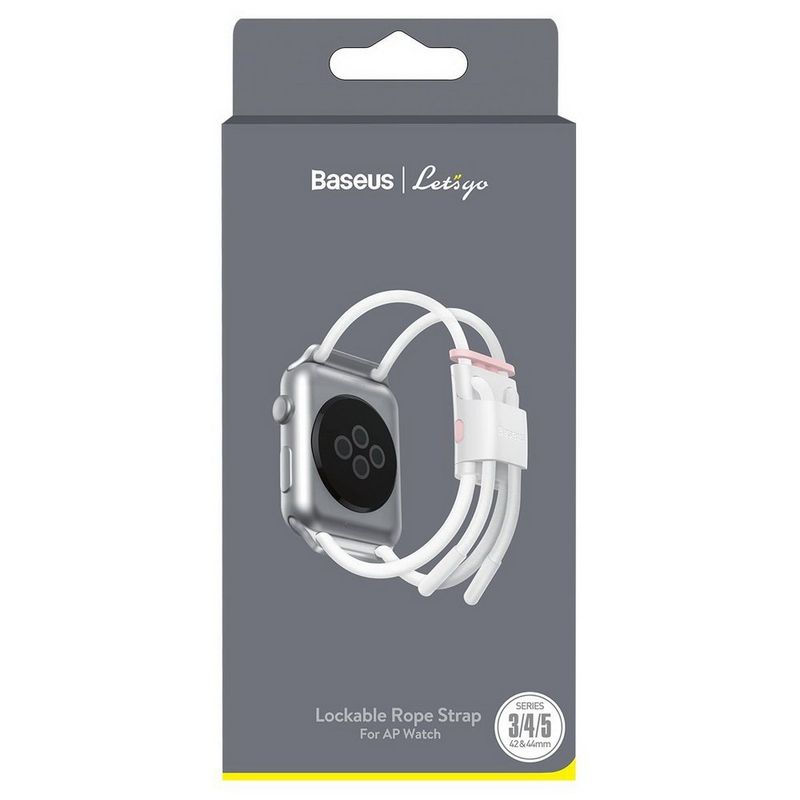 Купить Ремешок Baseus Let's Go Cord Watch Strap белый + розовый для Apple Watch Series 3/4/5/6/SE 42mm/44mm по лучшей цене в Украине 🔔 ,  наш интернет - магазин гарантирует качество и быструю доставку вашего заказа 🚀