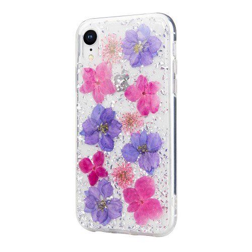 Купить Чехол SwitchEasy Flash Violet прозрачный с цветами для iPhone XR по лучшей цене в Украине 🔔 ,  наш интернет - магазин гарантирует качество и быструю доставку вашего заказа 🚀