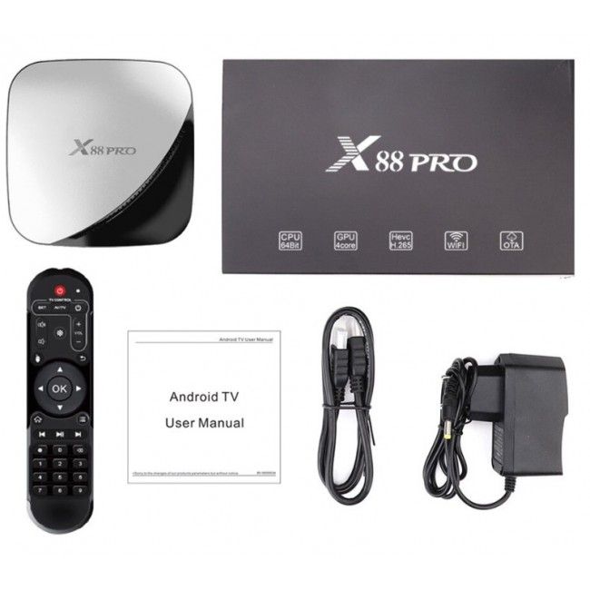 Купить Приставка Smart TV Box X88 Pro RK3318 4Gb/64Gb Black по лучшей цене в Украине 🔔 ,  наш интернет - магазин гарантирует качество и быструю доставку вашего заказа 🚀