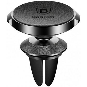 Купить Автодержатель Baseus Small Ears Series Air Outlet Magnetic Bracket (Genuine Leather Type) Black по лучшей цене в Украине 🔔 ,  наш интернет - магазин гарантирует качество и быструю доставку вашего заказа 🚀