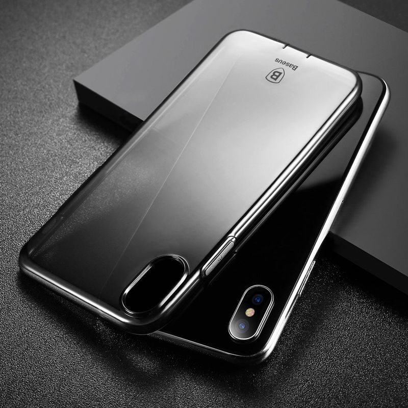 Купить Силиконовый чехол с заглушкой Baseus Simple черный для iPhone X/XS по лучшей цене в Украине 🔔 ,  наш интернет - магазин гарантирует качество и быструю доставку вашего заказа 🚀