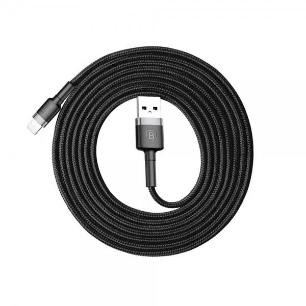 Купити Нейлоновий кабель Baseus Kevlar Lightning to USB 2m Black за найкращою ціною в Україні 🔔, наш інтернет - магазин гарантує якість і швидку доставку вашого замовлення 🚀