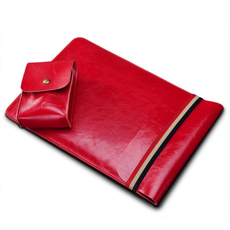 Купить Чехол (карман) Coteetci Leather Bag для ноутбуков и планшетов диагональю 11" красный по лучшей цене в Украине 🔔 ,  наш интернет - магазин гарантирует качество и быструю доставку вашего заказа 🚀