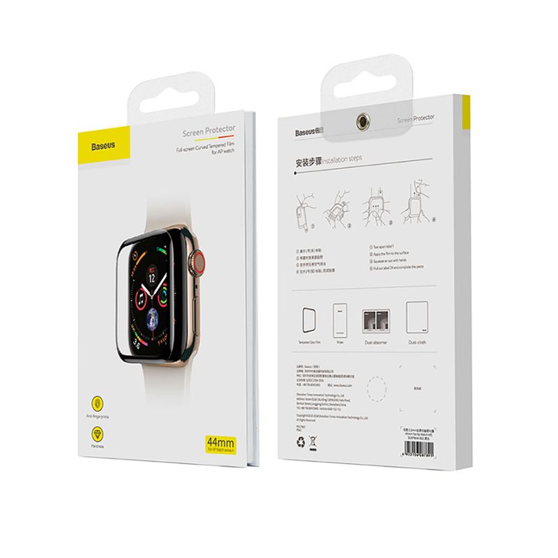 Купить Защитное стекло Baseus 0.3mm Full Screen Curved Tempered Glass Black для Apple Watch 44mm SE | 6 | 5 | 4 по лучшей цене в Украине 🔔 ,  наш интернет - магазин гарантирует качество и быструю доставку вашего заказа 🚀