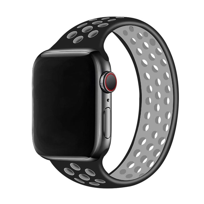 Купити Силіконовий монобраслет oneLounge Solo Loop Nike Black | Gray для Apple Watch 42mm | 44mm Size M за найкращою ціною в Україні 🔔, наш інтернет - магазин гарантує якість і швидку доставку вашого замовлення 🚀