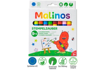 Фломастеры штампы волшебные меняющие цвет MALINOS Stempelzauber 10 (9+1) шт