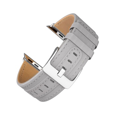 Купить Кожаный ремешок HOCO WB04 Duke Series Gray для Apple Watch 42mm | 44mm SE | 6 | 5 | 4 | 3 | 2 | 1 по лучшей цене в Украине 🔔 ,  наш интернет - магазин гарантирует качество и быструю доставку вашего заказа 🚀