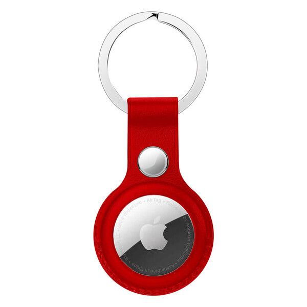Брелок з кільцем iLoungeMax Leather Key Ring Red для AirTag ОЕМ