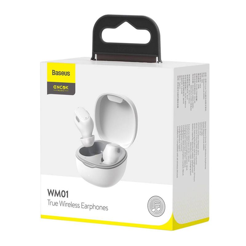 Купити Бездротові Bluetooth-навушники Baseus Encok True Wireless Earphones WM01 White за найкращою ціною в Україні 🔔, наш інтернет - магазин гарантує якість і швидку доставку вашого замовлення 🚀