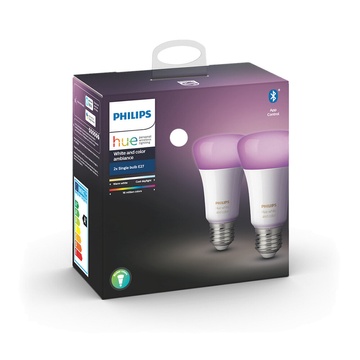 Купить Умная LED лампочка Hue White & Colour Ambiance E27 HomeKit (2 шт.) по лучшей цене в Украине 🔔 ,  наш интернет - магазин гарантирует качество и быструю доставку вашего заказа 🚀