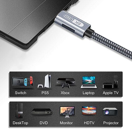 Купить Кабель для монитора iLoungeMax Metal Braid HDMI to HDMI 8K60Hz Cable 2m по лучшей цене в Украине 🔔 ,  наш интернет - магазин гарантирует качество и быструю доставку вашего заказа 🚀