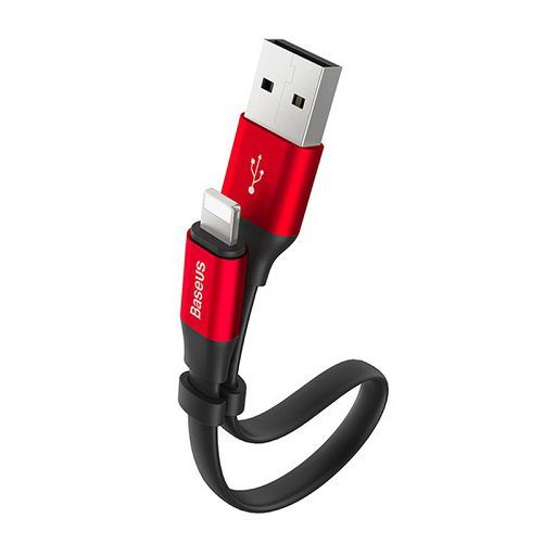 Купить Lightning кабель Baseus Nimble 2A, 23см черный + красный по лучшей цене в Украине 🔔 ,  наш интернет - магазин гарантирует качество и быструю доставку вашего заказа 🚀