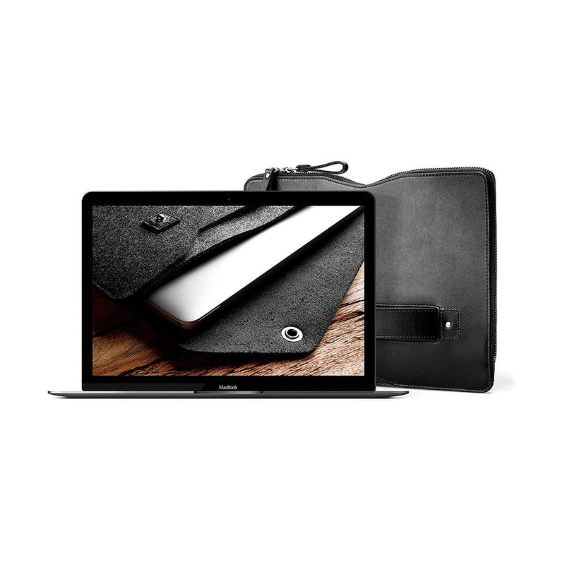 Купить Кожаный чехол-сумка MUJJO Carry-On Folio Sleeve Black для MacBook 12" по лучшей цене в Украине 🔔 ,  наш интернет - магазин гарантирует качество и быструю доставку вашего заказа 🚀